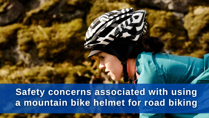 Safety concerns associated with using a mountain bike helmet for road biking